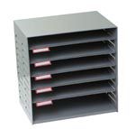 ITALPLAST GREY 6 TIER ADJUSTABLE METAL STATIONERY RACK