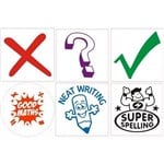 DESKMATE PREINKED MERIT STAMPS ASSORTED MARKING PACK 3