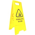 CLEANLINK SAFETY AFRAME SIGN FORKLIFTS IN USE 430 X 280 X 620MM YELLOW