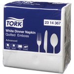 TORK 2314367 QUILTED EMBOSS DINNER NAPKIN 2PLY 390 X 390MM WHITE PACK 75