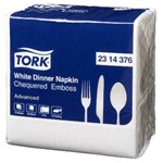 TORK 2314376 CHEQUERED DINNER NAPKIN 2PLY 390 X 390MM WHITE PACK 75