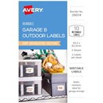 AVERY 39014 DURABLE REMOVABLE LABELS 952 X 635MM WHITE WITH FLORAL DETAILS PACK 10