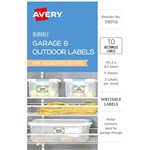 AVERY 39016 DURABLE REMOVABLE LABELS 952 X 635MM WHITE WITH GREEN BORDER PACK 10