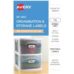 AVERY 39018 LABELS ERASE DRY REMOVABLE 889 X 317MM WHITE WITH BLUE DETAILS PACK 16