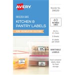 AVERY 39020 LABELS CONTAINER REMOVABLE 444 X 317MM WHITE WITH BLUE DETAILS PACK 40