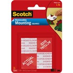 SCOTCH 108 MOUNTING SQUARES REMOVABLE MEDIUM 254MM BLACK PACK 16