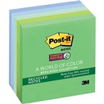 POSTIT 6545SST RECYCLED SUPER STICKY NOTES 76 X 76MM BORA BORA PACK 5