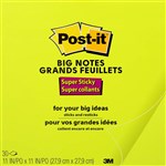 POSTIT BN11G SUPER STICKY BIG NOTES 279 X 279MM GREEN 30 SHEETS
