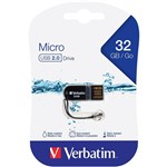 VERBATIM MICRO USB FLASH DRIVE 20 32GB BLACK