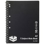 SPIRAX P600 PP 1 SUBJECT BOOK A4 SIDE OPEN 200 PAGES BLACK