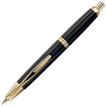 PILOT CAPLESS FOUNTAIN PEN RETRACTABLE MEDIUM NIB BLACK AND GOLD BARREL