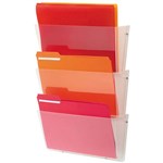 DEFLECTO WALL POCKET UNBREAKABLE LANDSCAPE A4 CLEAR PACK 3