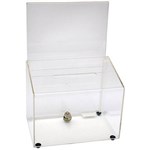 DEFLECTO BALLOT BOX LOCKABLE WITH HEADER LANDSCAPE A4 CLEAR