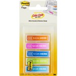 POSTIT 684SHOPBLA MINI SIGN HERE FLAGS BRIGHT ASSORTED PACK 100