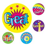 AVERY 69623 MERIT STICKERS MULTI CAPTIONS 22MM ASSORTED COLOURS PACK 200