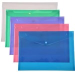 CUMBERLAND DOCUMENT WALLET STUD CLOSURE A4 ASSORTED PACK 10