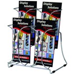 DEFLECTO CHROME SERIES MULTIPOCKET BROCHURE HOLDER 4POCKET 2TIER DL SILVER
