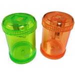 BANTEX CANISTER PENCIL SHARPENER 1HOLE GREENORANGE