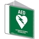 TRAFALGAR AUTOMATIC EXTERNAL DEFIBRILLATOR SIGN DOUBLE SIDED 225 X 225MM POLYPROPYLENE