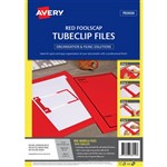 AVERY 88412 TUBECLIP FILE FOOLSCAP RED WITH BLACK PRINT PACK 5