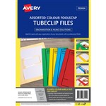 AVERY 88452 TUBECLIP FILE FOOLSCAP ASSORTED WITH BLACK PRINT PACK 5