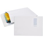 CUMBERLAND ENVELOPES SECURITIVE POCKET EXPANDABLE WINDOWFACE STRIP SEAL 150GSM 340 X 229MM WHITE PACK 50