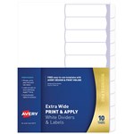 AVERY 930171 L745510 DIVIDER EXTRA WIDE PRINT AND APPLY 110 TAB WHITE