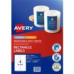 AVERY 959151 L7169REV REMOVEABLE MULTIPURPOSE LABEL LASERINKJET 4UP MATT WHITE PACK 25