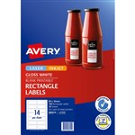 AVERY 980014 L7123 BLANK PRINTABLE LABELS RECTANGLE LASERINKJET 14UP GLOSSY WHITE PACK 140