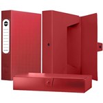 MARBIG BOX FILE PP WITH BUTTON RED