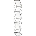 ESSELTE BROCHURE HOLDER COLLAPSIBLE FLOOR STAND 6 TIER A4 CLEARALUMINIUM