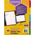 MARBIG DIVIDER 5TAB A4 PORTRAITLANDSCAPE ASSORTED