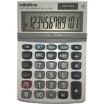 INITIATIVE DESKTOP CALCULATOR 12 DIGIT DUAL POWERED SMALL GREY