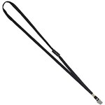 REXEL ID LANYARD FLAT STYLE WITH ALLIGATOR CLIP BLACK PACK 10