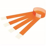 REXEL ID SERIAL NUMBER WRISTBANDS FLUORO ORANGE PACK 100