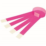 REXEL ID SERIAL NUMBER WRISTBANDS FLUORO PINK PACK 100