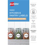 AVERY 39027 KITCHEN AND PANTRY LABELS CIRCLE 45MM WHITE PACK 24