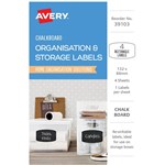 AVERY 39103 ORGANISATION AND STORAGE CHALKBOARD LABELS RECTANGULAR 132 X 88MM PACK 4