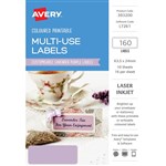AVERY 393200 L7261 MULTIUSE LABELS 635 X 24MM LAVANDER PURPLE PACK 160
