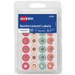 AVERY 5748 REINFORCEMENT RINGS 9MM ASSORTED DONUT DESIGNS