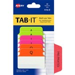 AVERY 74757 MULTIUSE TABS AZ 508 X 38MM NEON PACK 48