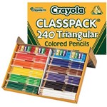 CRAYOLA TRIANGULAR COLOURED PENCILS 33MM ASSORTED CLASSPACK 240