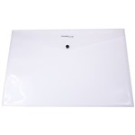 FOLDERMATE DOCUMENT WALLET STANDARD PP BUTTON CLOSURE A3 CLEAR