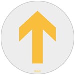 DURUS ADHESIVE FLOOR SIGN YELLOW ARROW CIRCULAR 250MM YELLOWWHITE