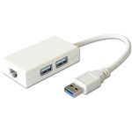 ASTROTEK ADAPTER CONVERTER 2PORT HUB USBA WITH GIGABIT RJ45 ETHERNET LAN NETWORK 150MM WHITE