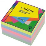 COLLINS COLOUR MEMO PAD PASTEL SQUARE SWIRL BLOCK SLIMLINE 85 X 85MM ASSORTED