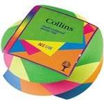 COLLINS COLOUR MEMO PAD MULTICOLOURED SWIRL BLOCK 85 X 85MM ASSORTED