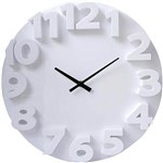CARVEN WALL CLOCK WITH FASHION 3D NUMBERS 350MM WHITE