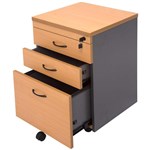 RAPID WORKER MOBILE PEDESTAL 3 DRAWER 690 X 465 X 447MM BEECHIRONSTONE