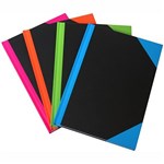 BLACK AND RED NOTEBOOK CASEBOUND RULED AZ INDEX 192 PAGE A6 ASSORTED CORNERS